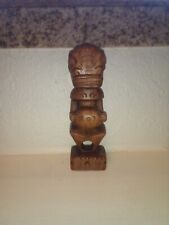 Hand Carved Wood Maori Worrior Tiki 4-3/4in picture