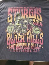 Rare 2014 anniversary sturgis black hills rally South Dakota t-shirt xxl picture