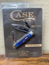 Case xx Knives Med Stockman Rogers Corn Cob Jigged Blue Bone Stainless 02806 picture