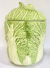 VTG Majolica Cabbage Canister With Sealed Lid Hearth & Home 3D picture