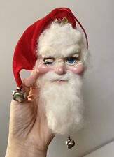 Rare Vtg Katherine’s Collection Santa Winking Eye Christmas Ornament Jingle Bell picture