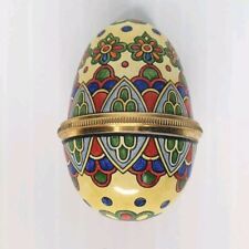 Staffordshire Enamels Hand Painted Egg Kaleidoscope Swan Grannycore Kitschy Vtg picture