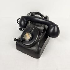 Vintage Leich Non-Dial Crank Magneto Bakelite 80 Desk Phone Telephone w/ Handset picture