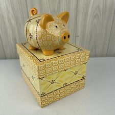 NEW Temptations Old World Pattern Yellow Figural Pig Tea Salt/Spice Holder picture
