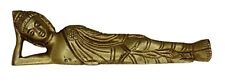 Reclining Buddha Figure Brass Tibetan Thinking Resting Budha Figurine Statue picture