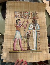 Rare 24”x 18” Authentic Hand Painted Ancient Egyptian Papyrus picture