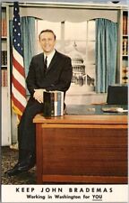 1960s Indiana Political Advertising Postcard RE-ELECT CONGRESSMAN JOHN BRADEMAS picture