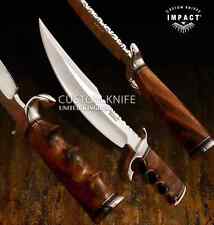 IMPACT CUTLERY 1-OF-A-KIND CUSTOM BOWIE KNIFE BURL WOOD HANDLE- 1708 picture