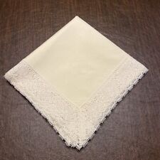 Vintage Off White Lace Edge Table Cloth Table Topper 40x44 -NY36 picture