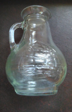 Vintage Pitcher Syrup Jar Clear Glass Bottle Clipper Ship Sailboat picture