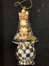 MACKENZIE CHILDS RARE AND HARD TO FIND  COURTLY CAT  CHRISTMAS ORNAMENT   picture