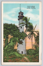 Vtg Post Card- Cape Florida Lighthouse, Miami Florida- A457 picture