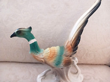 Vtg Mid Century Hand Painted Pheasant Lovely Bird Ceramic Statue Figurine MCM picture