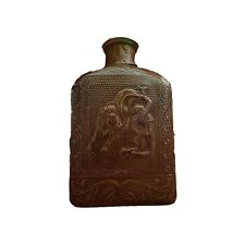 Vintage Leather Covered Wrapped Spanish Wine Decanter, Bottle, Empty picture