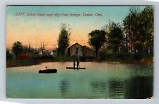 Kenton OH-Ohio, Scioto River Near Big Four Bridge, Vintage c1914 Postcard picture