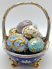 House of Faberge WINTER EGG BASKET (with 9 Eggs) ~ by The Franklin Mint picture