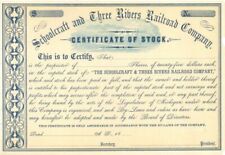 Schoolcraft and Three Rivers Railroad Co. - Unissued Railroad Stock Certificate  picture