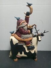 Williraye Studio Santa Riding Cow Figurine 1997 WW2260 picture