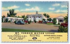 c1940 Mt. Vernon Motor Lodge Restaurant Building Daytona Beach Florida Postcard picture