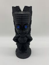 Vintage Coco Joes Eternal Tiki God Rhinestone Eyes Lava Figurine Hawaii Black picture