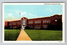 Greenwood MS-Mississippi, High School, Antique, Vintage Souvenir Postcard picture