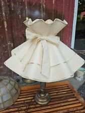 Vintage 1940s Skirt Scroll Paper Lamp Shade W Bow 17x10x9.5 picture