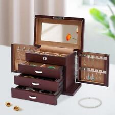 4 Layer Large Wooden Jewelry Box Large Wooden Jewelry Box with Drawers Key Lock picture