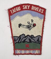 Vintage 1950s-60s US Army Paratrooper Taegu Sky Divers Korea Pocket Patch picture