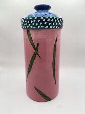 Droll Designs 12” Pottery Canister - Handmade & Hand Painted picture