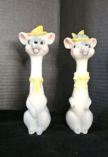 Vintage LEFTON Anthropomorphic Long Neck MOUSE Mice Couple SALT & PEPPER Shakers picture