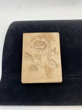 Vintage Carved Wood Springerle Cookie Stamp Mold: Rose Flowers: Germany picture