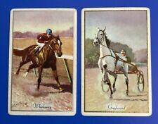2 SWAP CARDS GREYHOUND WHIRLAWAY RACEHORSE HORSE VINTAGE PRINT PLAYING NOT DECK picture