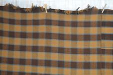antique blanket wool center seam plaid 80x100 gold brown rough 1800 original picture