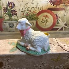 Vintage~Spring/Summer~Porcelain Lamb~Tapered Candleholder~Detailed~FREE SHIPPING picture