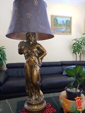 Vintage Oversized Golden Lady Statue Lamp 29