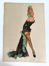Original 1948 Pinup Girl Calendar Page by Ben Hur Baz- Curtain Call picture