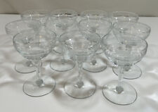 Set Of 11 ~ IMPERIAL GLASS Champagne  -451-1- Clear Cut Glass Bands/Floral VGC picture