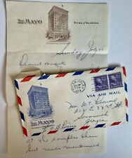 Mayo Hotel Tulsa OK Letter Stationary 1953 Cursive Handwritten Correspondence picture