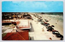 c1950s Jacksonville Beach Band Shell Boardwalk Cars Bathers Florida FL Postcard picture