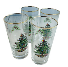 Spode Christmas Tree w Gold Trim - Highball/Tumbler Glasses - Set Of 4 picture
