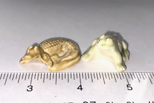 Wade Whimsies Figurine England Set of 2 Light Green Frog & Alligator picture