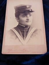 1890's Rare Civil War Possible Woman U.S Navy Soldier Cabinet Photo Signed Auto picture
