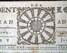 Very Rare REVOLUTIONARY WAR ERA Boston Mass. 1780 Old Newspaper w/ Nice Masthead picture