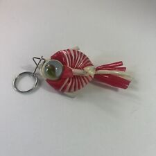 Strange Handmade Fish Keychain Marble eye Vintage White Red picture