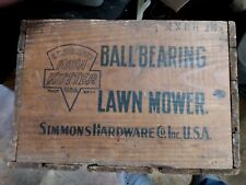 1900s Keen Kutter Advertising Wood Box Keen Kutter Lawn Mower Simmons Hardware  picture