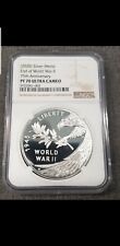 2020 W End of World War II 75th Anniversary 1 Oz Silver Proof Medal NGC PF70 ER picture