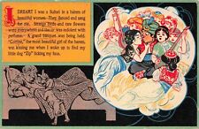 c1912 Fantasy Good Dreams Series Sultan with Harem of Women Vintage Postcard picture