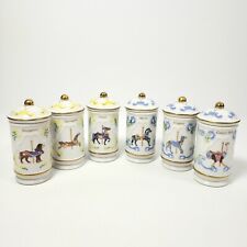 1993 Lenox Carousel Spice Jars Fine Porcelain Lot of 6 picture