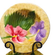 Gates Ware Laurie Gates Tropical Flowers Rimmed Cereal Soup 2 Bowls Hand Painted picture