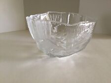 Hoya Japan heavy textured  crystal cut Ice mold style bowl , no chips or cracks picture